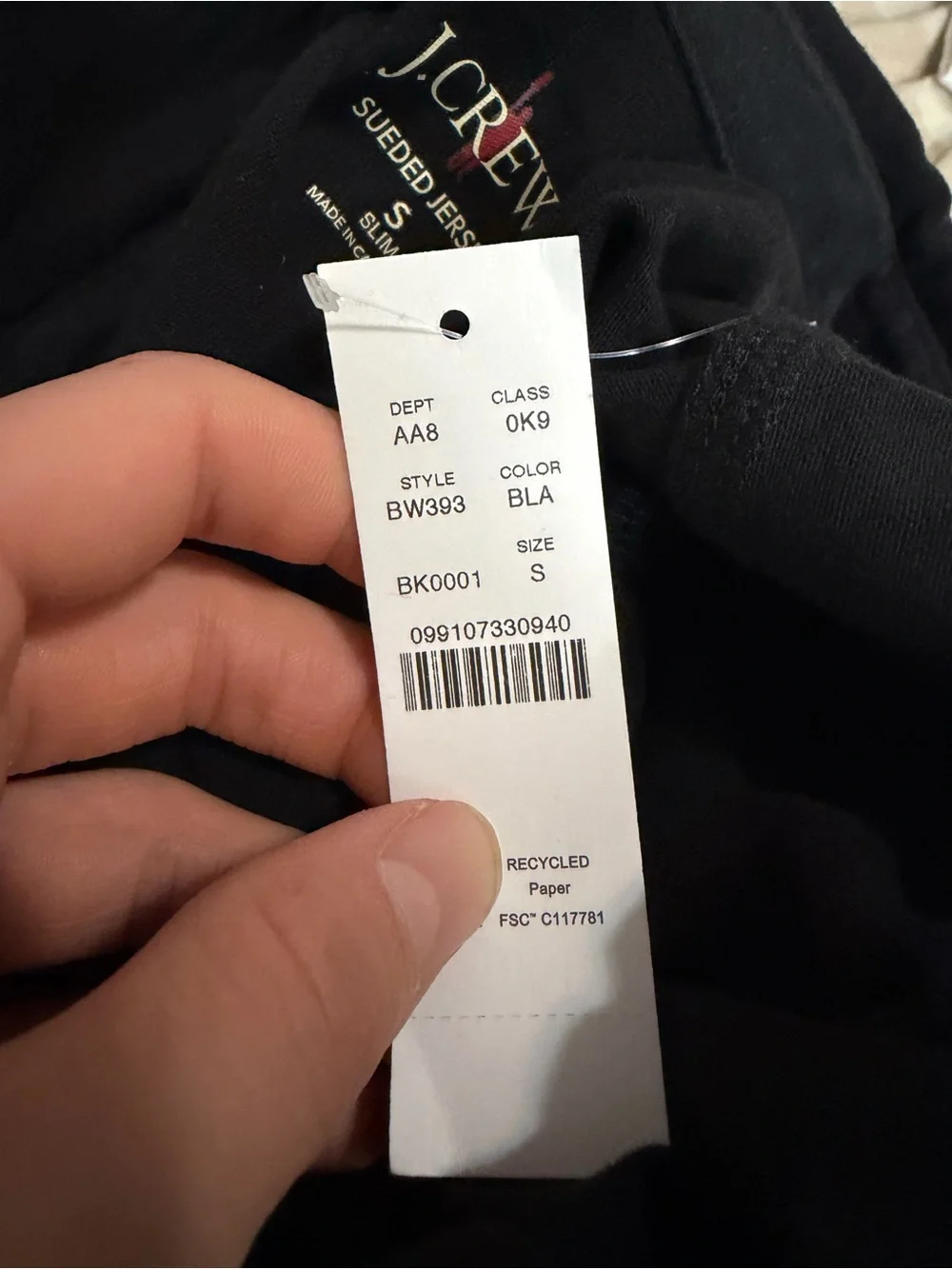 J crew black Slim sueded cotton polo shirt
